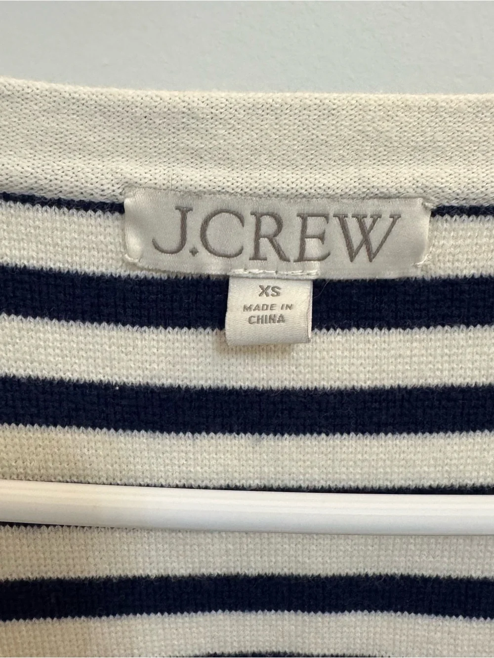J. Crew Navy and Cream Striped Knit Button-Front Vest